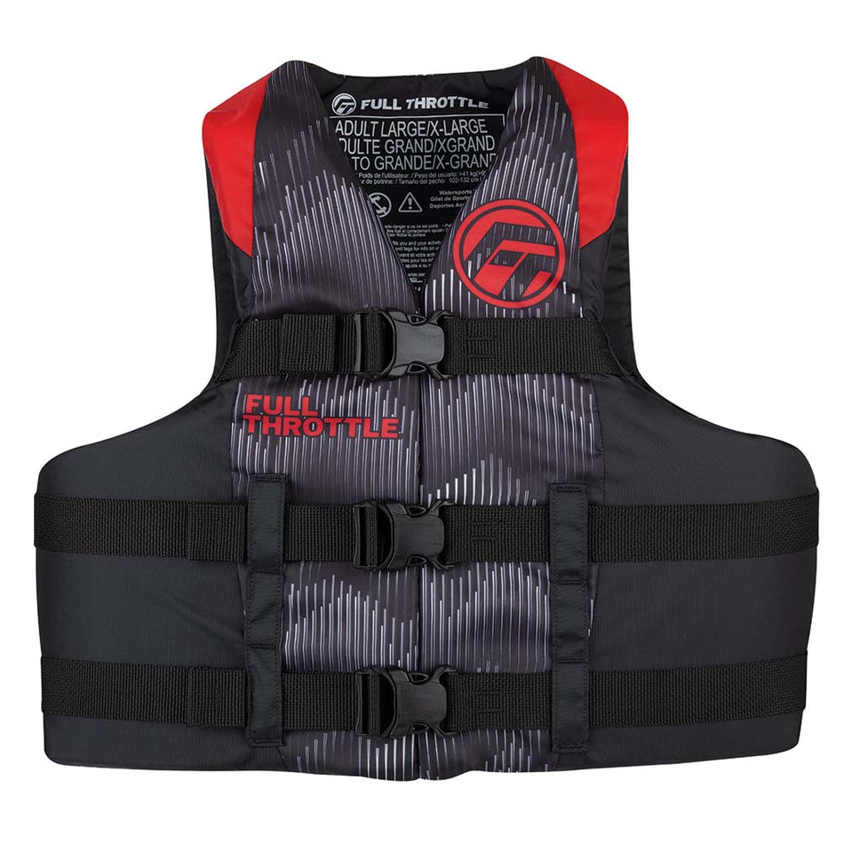 Full Throttle Adult Nylon Life Jacket - S/M - Red/Black - Get Tight Gear