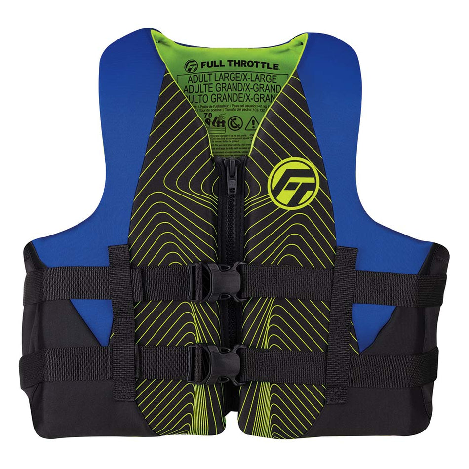 Full Throttle Adult Rapid - Dry Life Jacket - 2XL/4XL - Blue/Black - Get Tight Gear