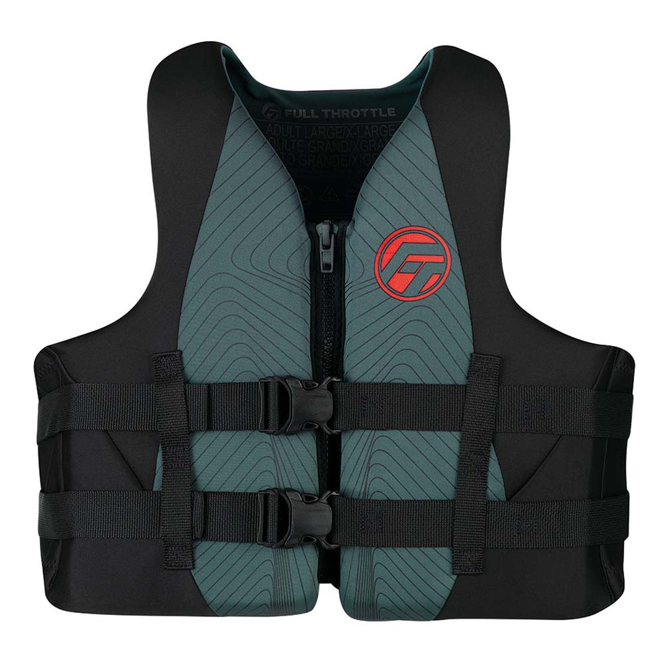 Full Throttle Adult Rapid - Dry Life Jacket - 2XL/4XL - Grey/Black - Get Tight Gear