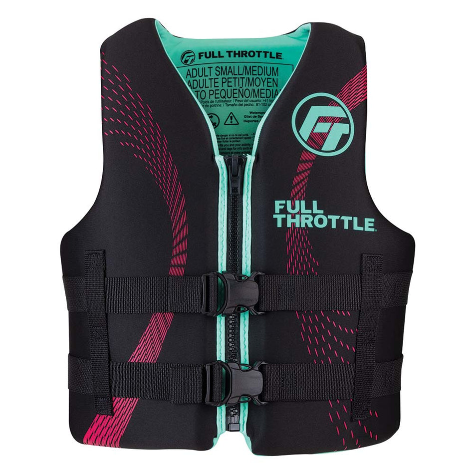 Full Throttle Adult Rapid - Dry Life Jacket - S/M - Aqua/Black - Get Tight Gear