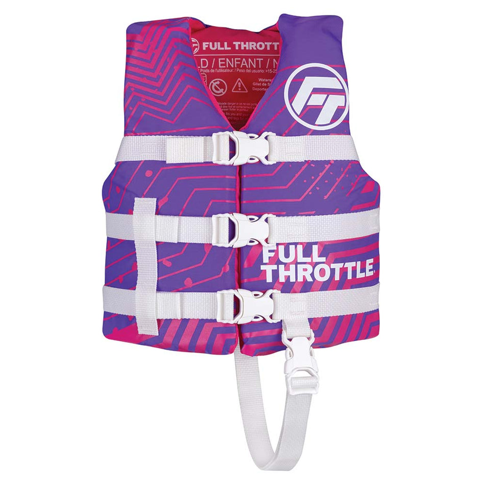 Full Throttle Child Nylon Life Jacket - Purple - Get Tight Gear