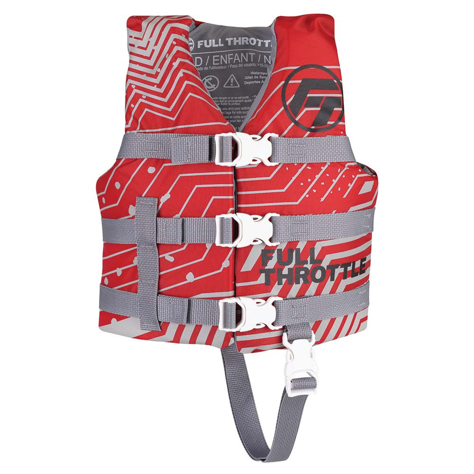 Full Throttle Child Nylon Life Jacket - Red - Get Tight Gear