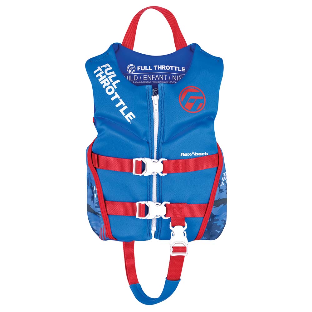 Full Throttle Child Rapid - Dry Flex - Back Life Jacket - Blue - Get Tight Gear