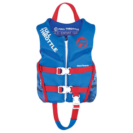 Full Throttle Child Rapid - Dry Flex - Back Life Jacket - Blue - Get Tight Gear