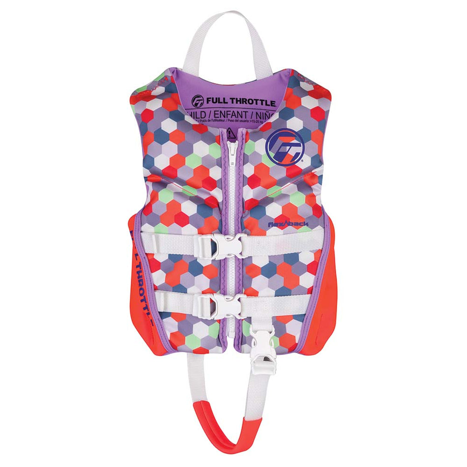 Full Throttle Child Rapid - Dry Flex - Back Life Jacket - Pink - Get Tight Gear