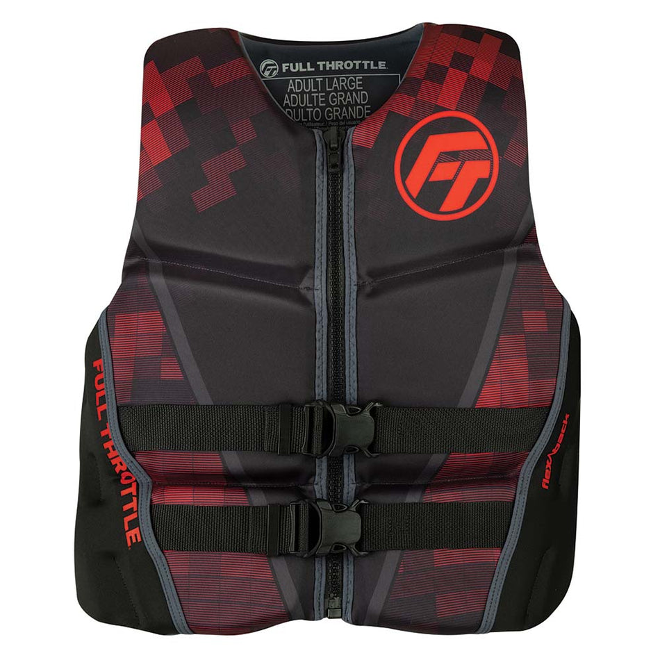 Full Throttle Men's Rapid - Dry Flex - Back Life Jacket - S - Black/Red - Get Tight Gear