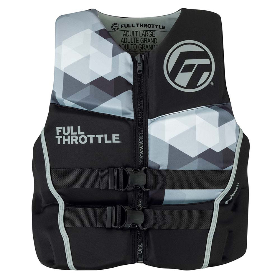 Full Throttle Men's Rapid - Dry Flex - Back Life Jacket - XL - Black/Grey - Get Tight Gear