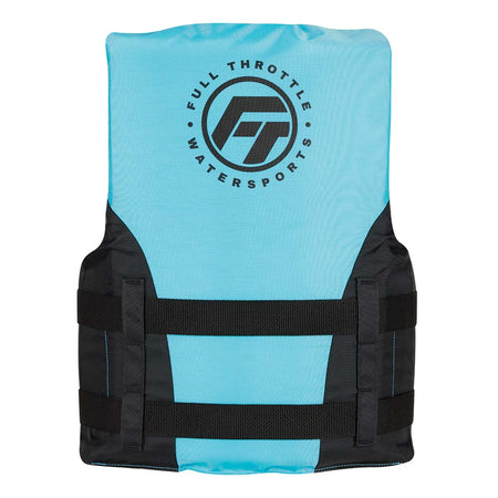 Full Throttle Teen Nylon Life Jacket - Aqua/Black - Get Tight Gear