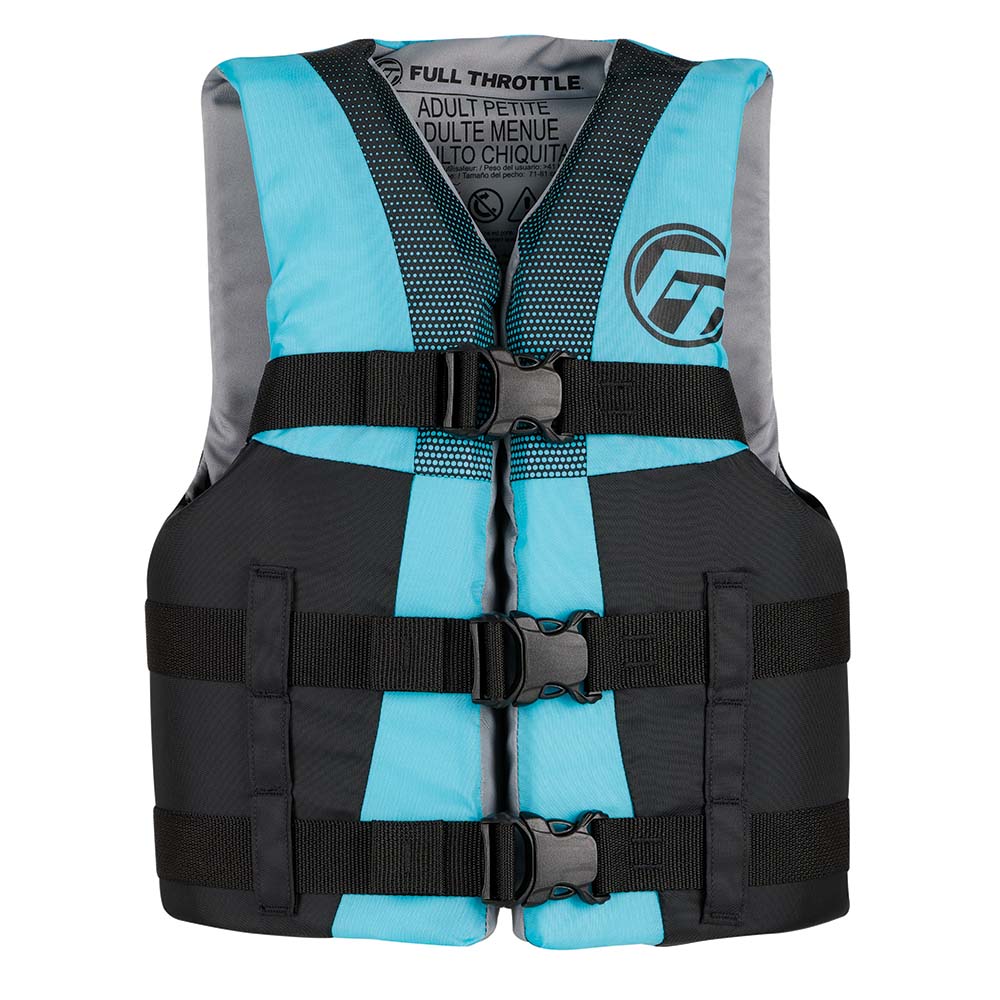 Full Throttle Teen Nylon Life Jacket - Aqua/Black - Get Tight Gear