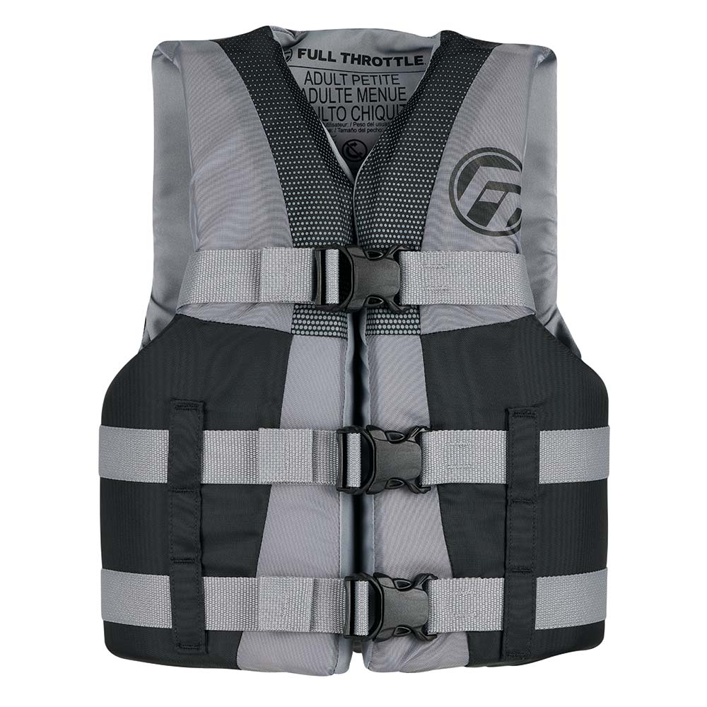 Full Throttle Teen Nylon Life Jacket - Grey/Black - Get Tight Gear
