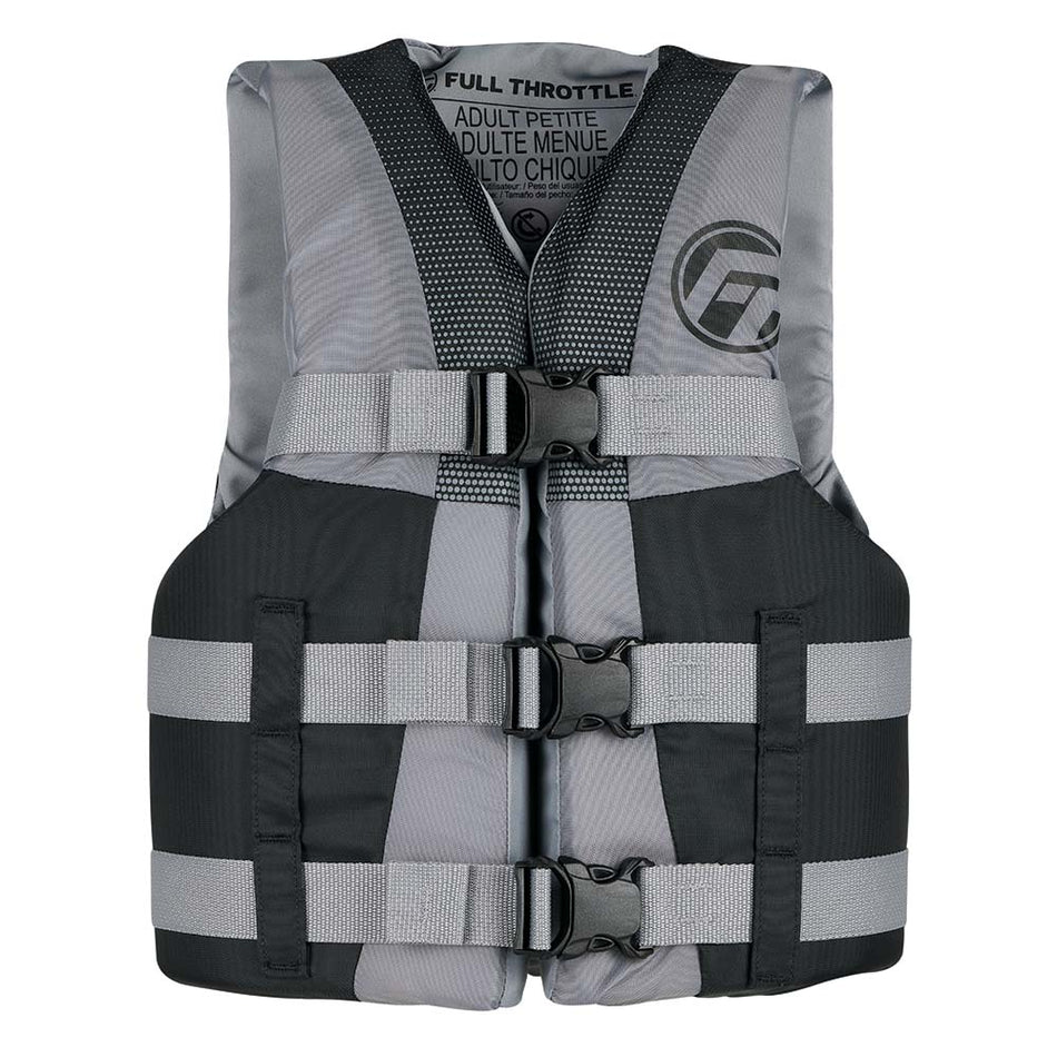 Full Throttle Teen Nylon Life Jacket - Grey/Black - Get Tight Gear