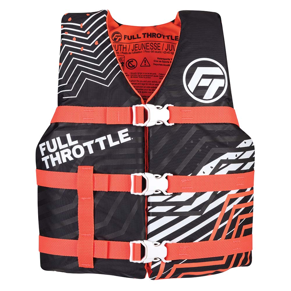 Full Throttle Youth Nylon Life Jacket - Pink/Black - Get Tight Gear