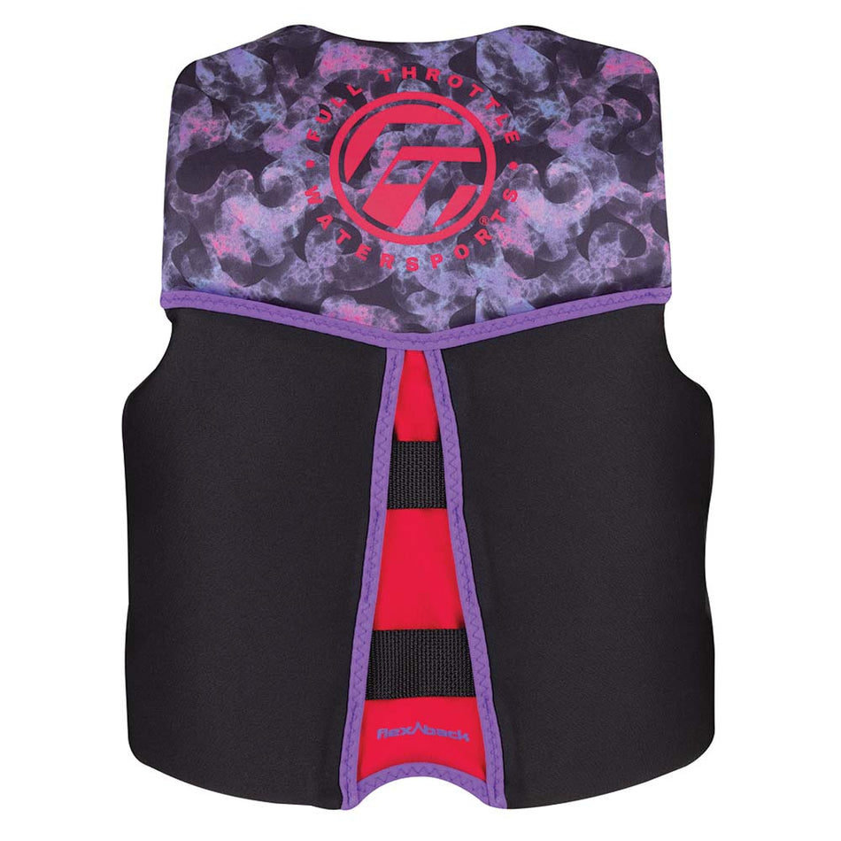 Full Throttle Youth Rapid - Dry Flex - Back Life Jacket - Pink/Black - Get Tight Gear