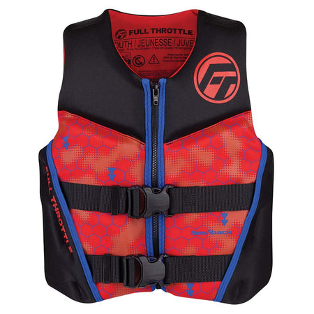 Full Throttle Youth Rapid - Dry Flex - Back Life Jacket - Red/Black - Get Tight Gear