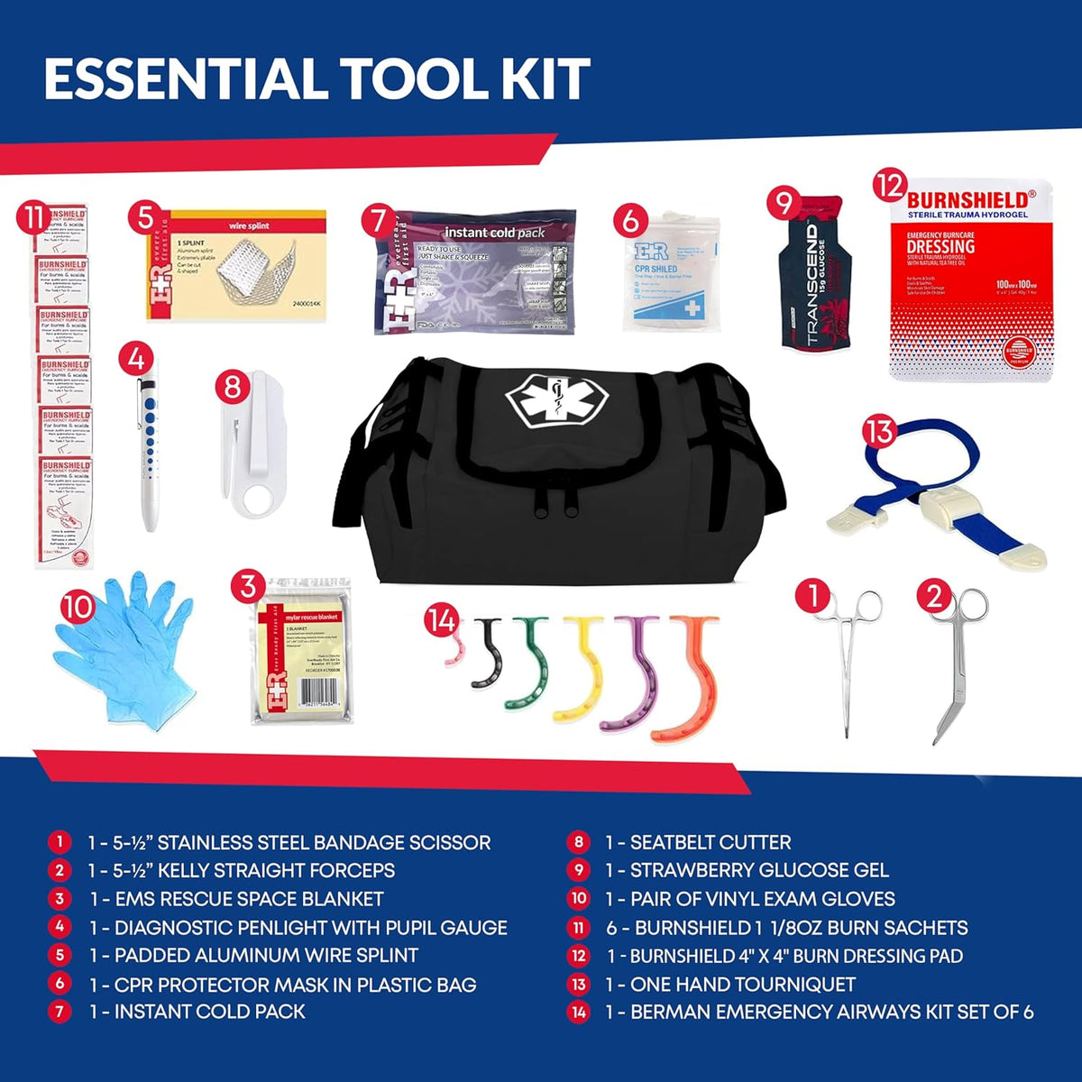 Fully Stocked First Responder Trauma Kit - Get Tight Gear