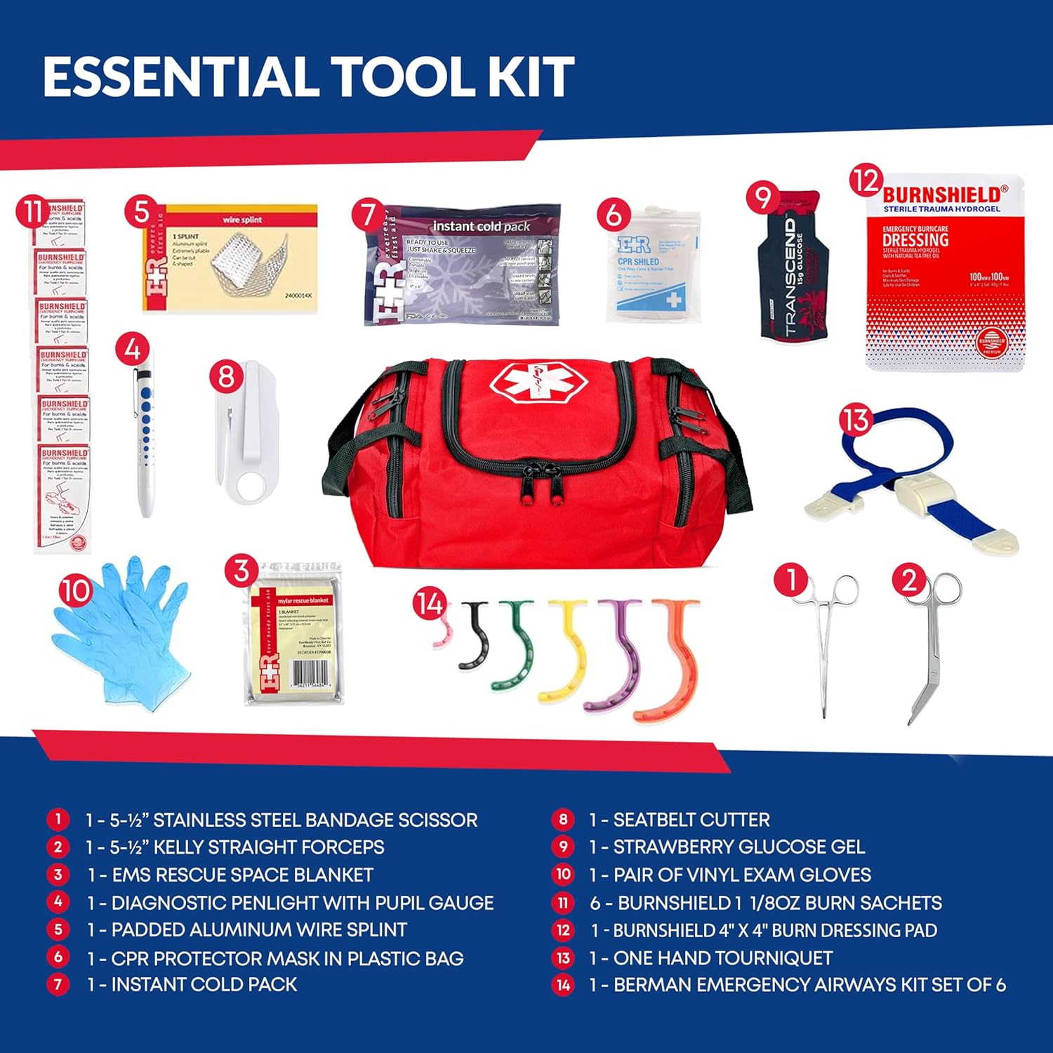 Fully Stocked First Responder Trauma Kit - Get Tight Gear