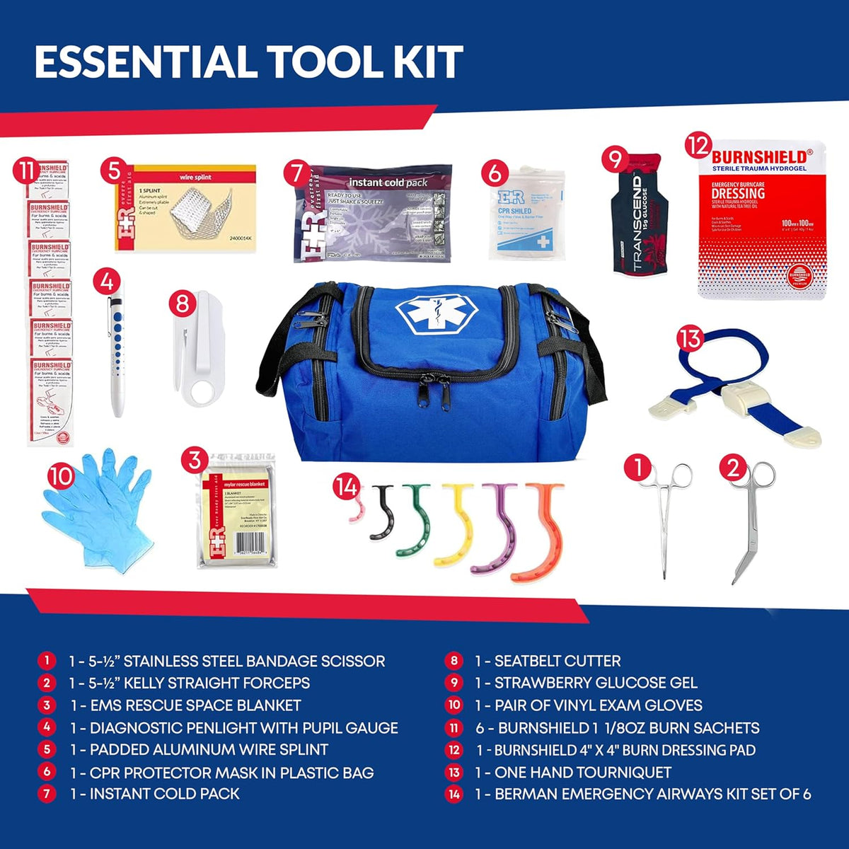 Fully Stocked First Responder Trauma Kit - Get Tight Gear