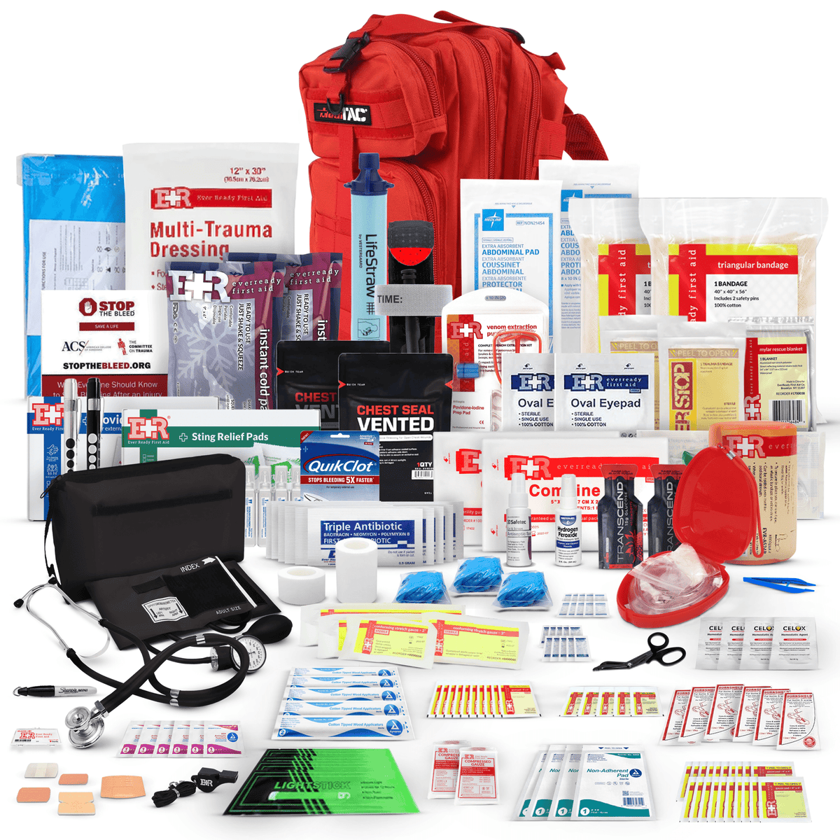 Fully Stocked Rucksack Assault Trauma Tactical IFAK Kit - Get Tight Gear