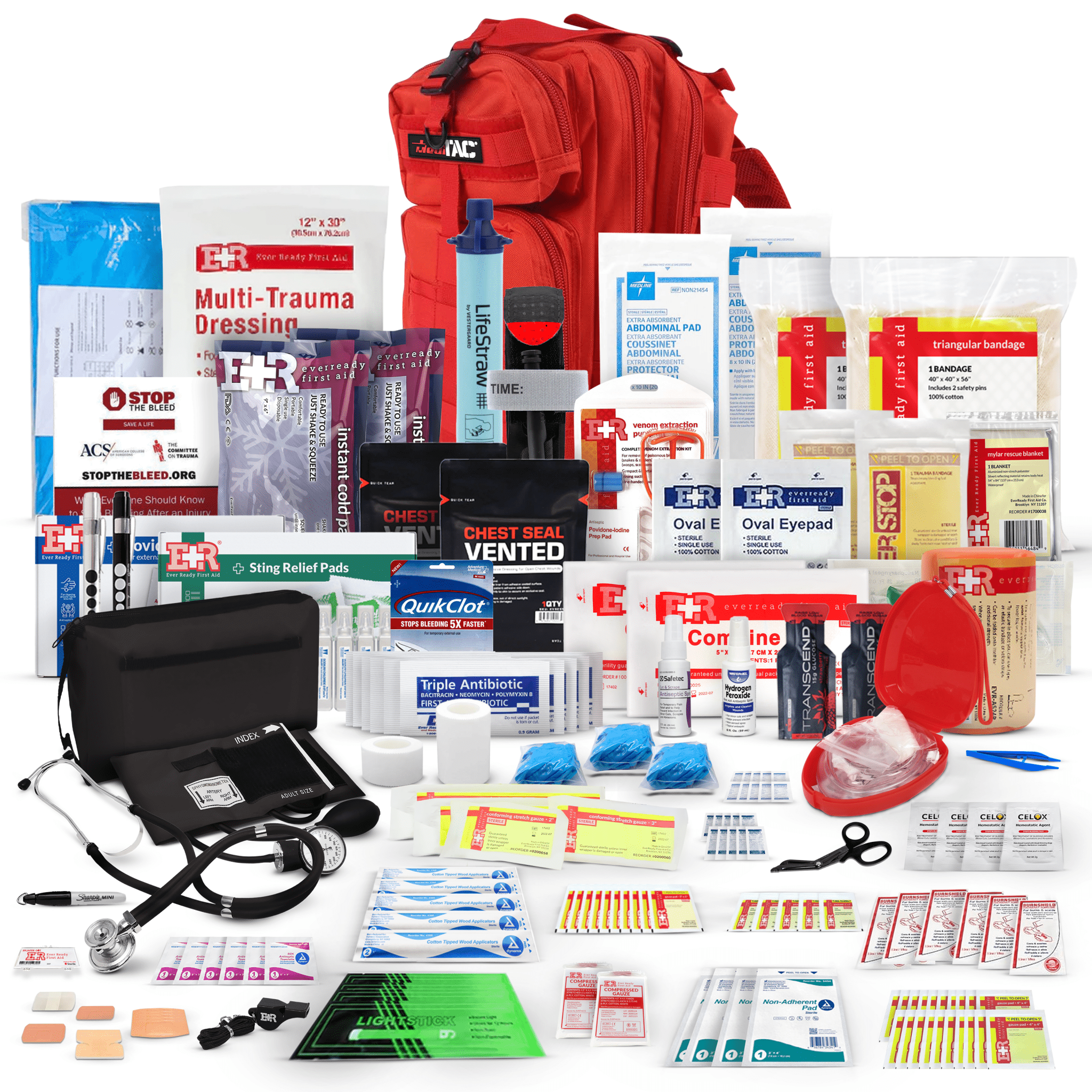 Fully Stocked Rucksack Assault Trauma Tactical IFAK Kit - Get Tight Gear