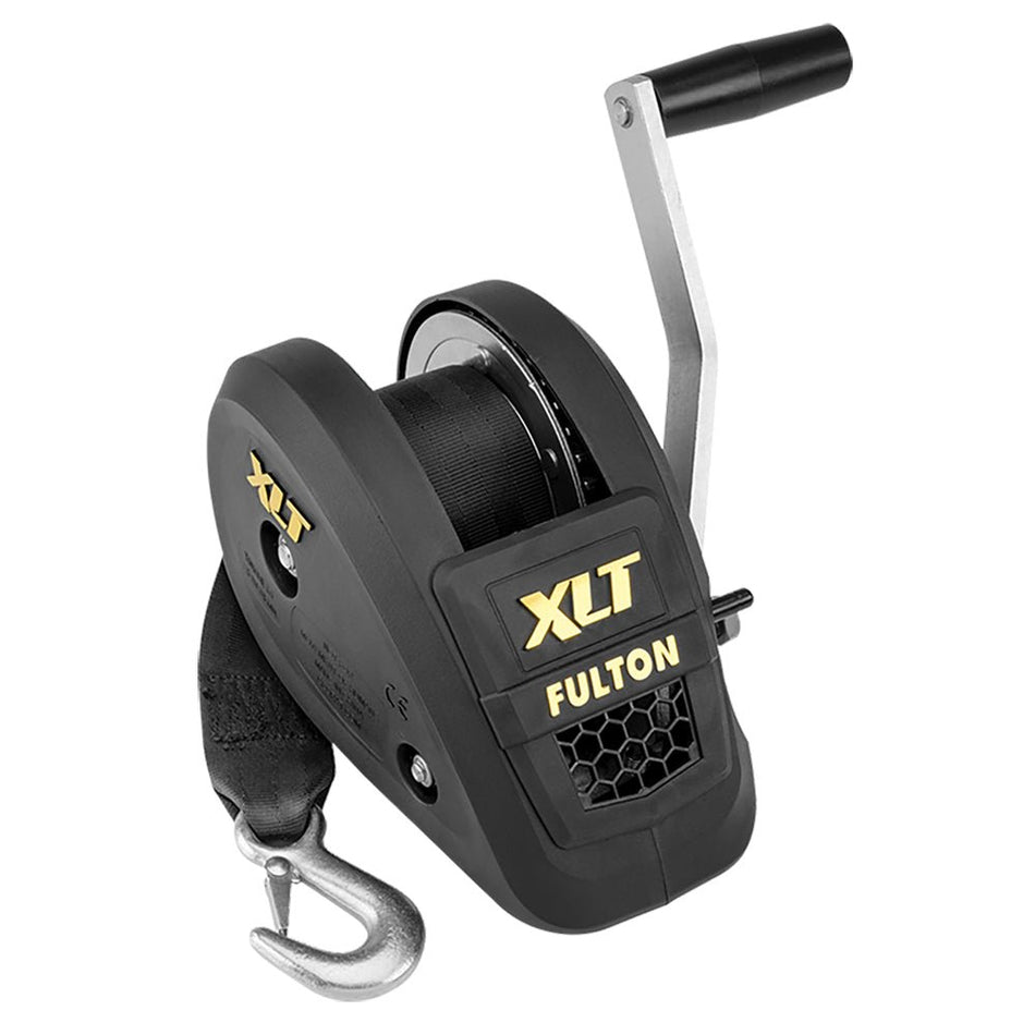 Fulton 1500lb Single Speed Winch w/20' Strap Included - Black Cover - Get Tight Gear