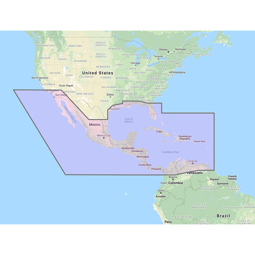 Furuno Central America, Caribbean & Part of Mexico Vector Chart - 3D Data & Standard Resolution Satellite Photos - Unlock Code - Get Tight Gear