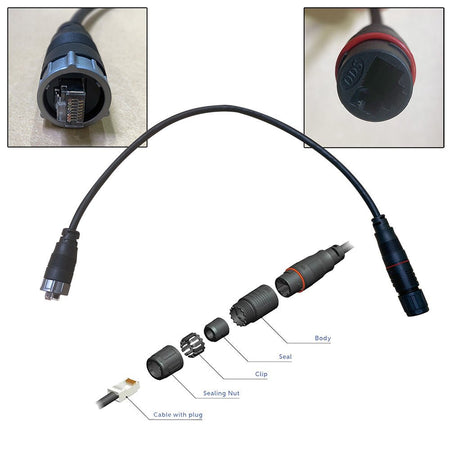Furuno RJ45 to HUB102 Cable 0.5M Waterproof RJ45 (M) to RJ45 Adapter - Get Tight Gear