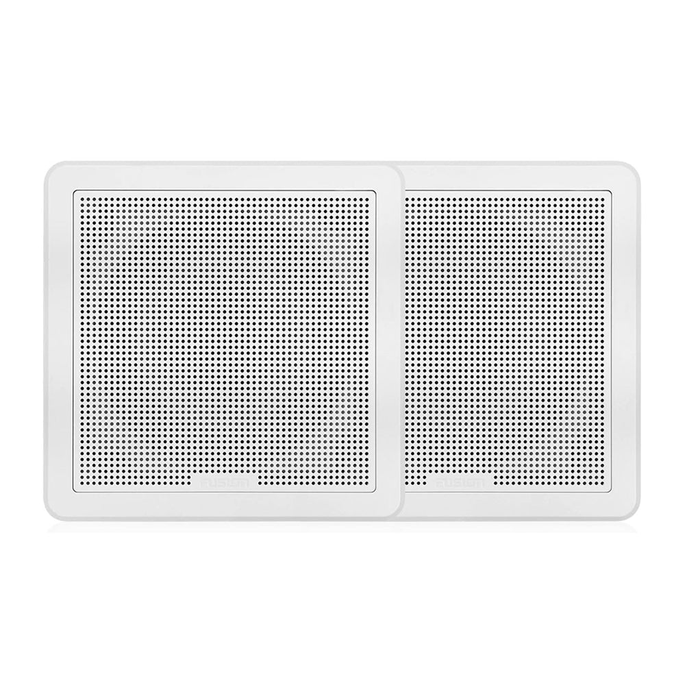 Fusion FM - 65SW FM Series 6.5" 120 Flush Mount Square Marine Speakers - White Grill - 120W - Get Tight Gear