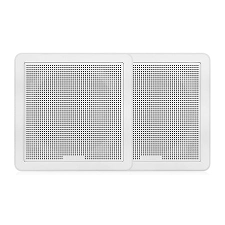 Fusion FM - 65SW FM Series 6.5" 120 Flush Mount Square Marine Speakers - White Grill - 120W - Get Tight Gear