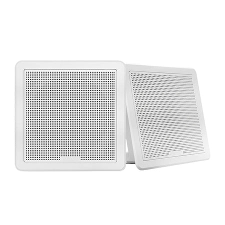 Fusion FM - 65SW FM Series 6.5" 120 Flush Mount Square Marine Speakers - White Grill - 120W - Get Tight Gear