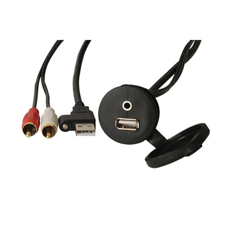 Fusion MS - CBUUSB3.5 Panel Mount USB & 3.5mm Headphone Jack - Get Tight Gear