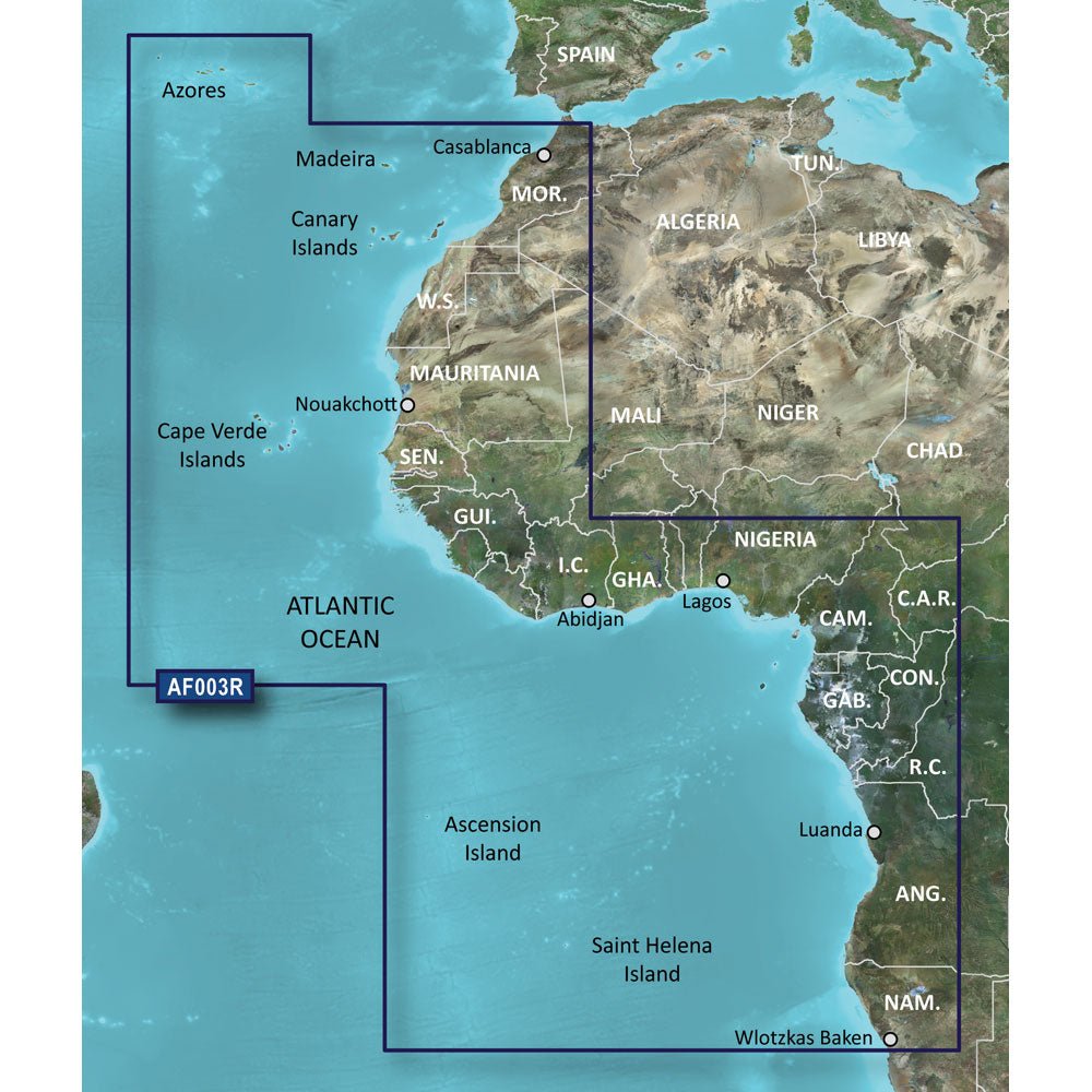 Garmin BlueChart g3 HD - HXAF003R - Western Africa - microSD/SD - Get Tight Gear