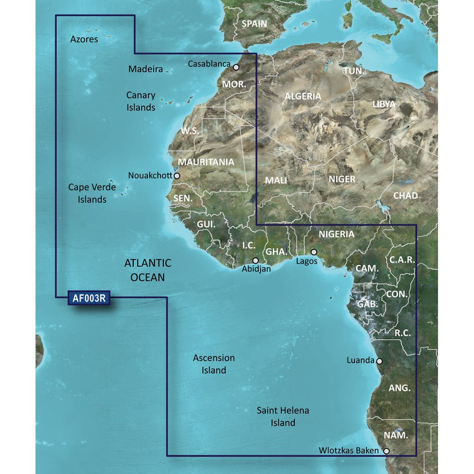 Garmin BlueChart g3 HD - HXAF003R - Western Africa - microSD/SD - Get Tight Gear