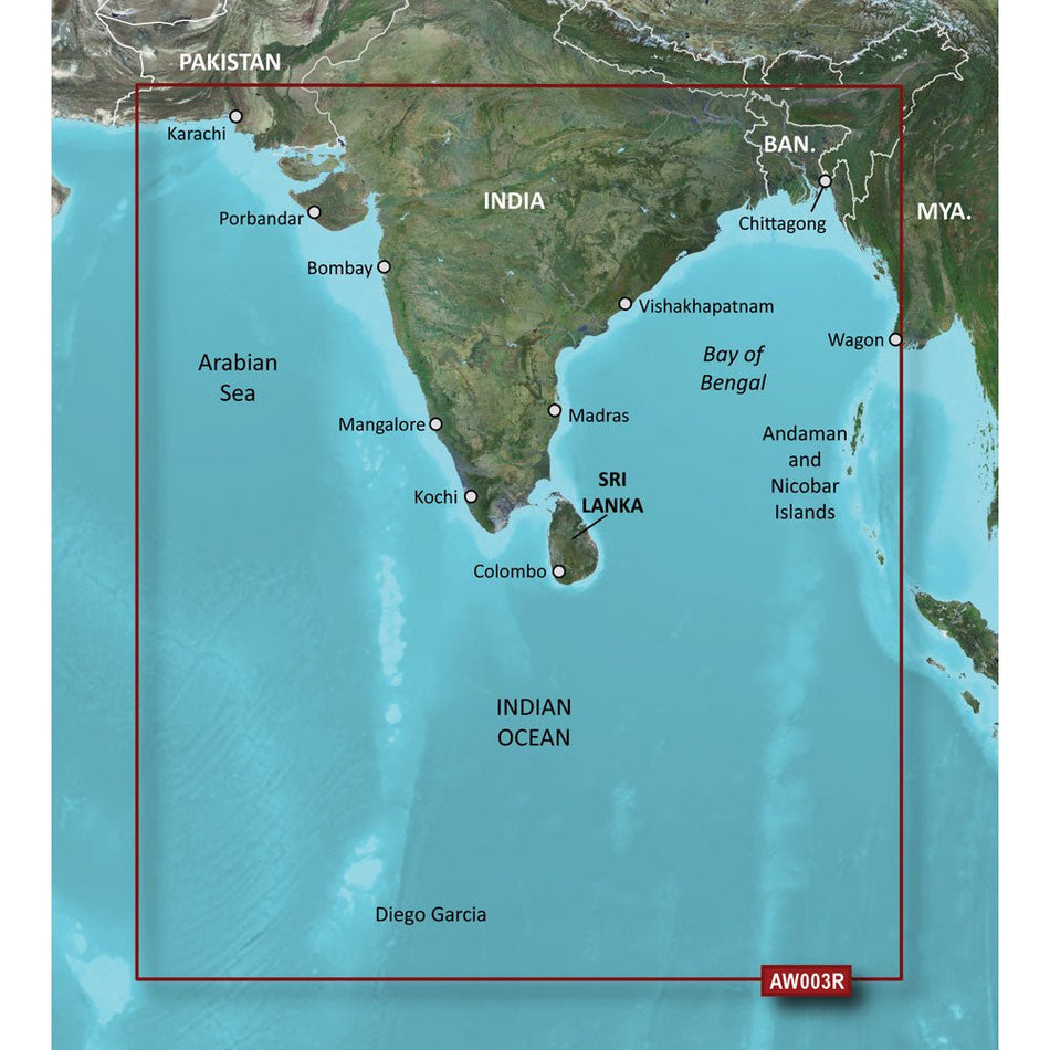 Garmin BlueChart g3 HD - HXAW003R - Indian Subcontinent - microSD/SD - Get Tight Gear