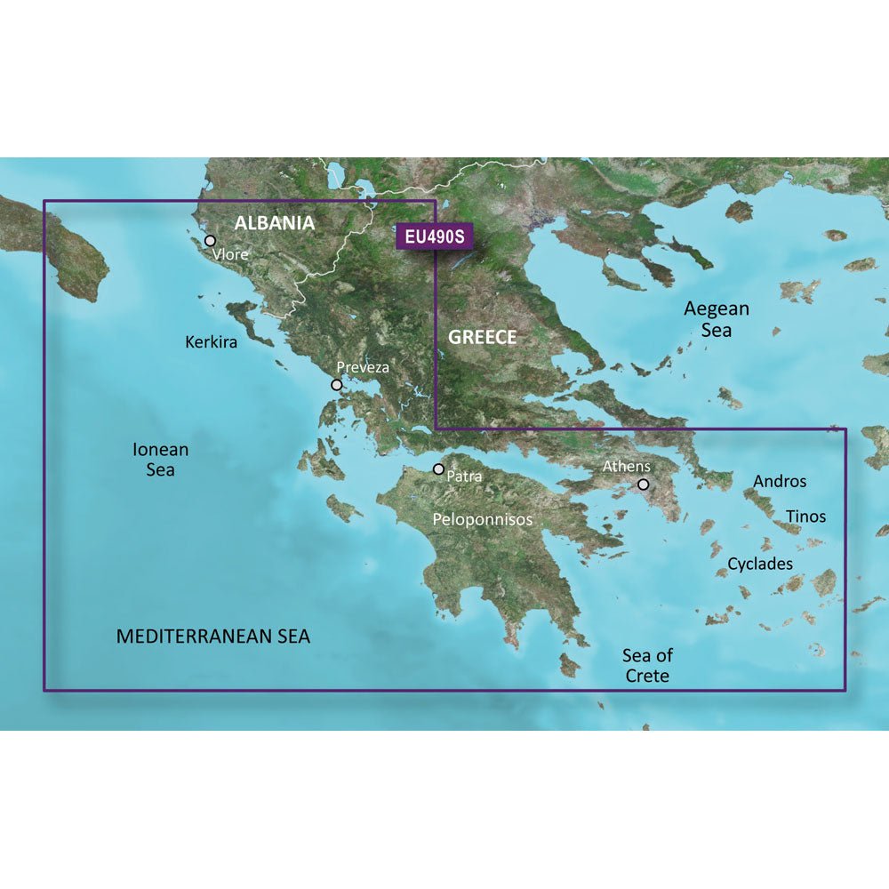 Garmin BlueChart g3 Vision HD - VEU490S - Greece West Coast & Athens - microSD/SD - Get Tight Gear