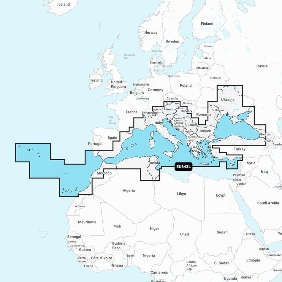 Garmin Navionics+ NSEU643L - Mediterranean & Black Sea - Marine Chart - Get Tight Gear