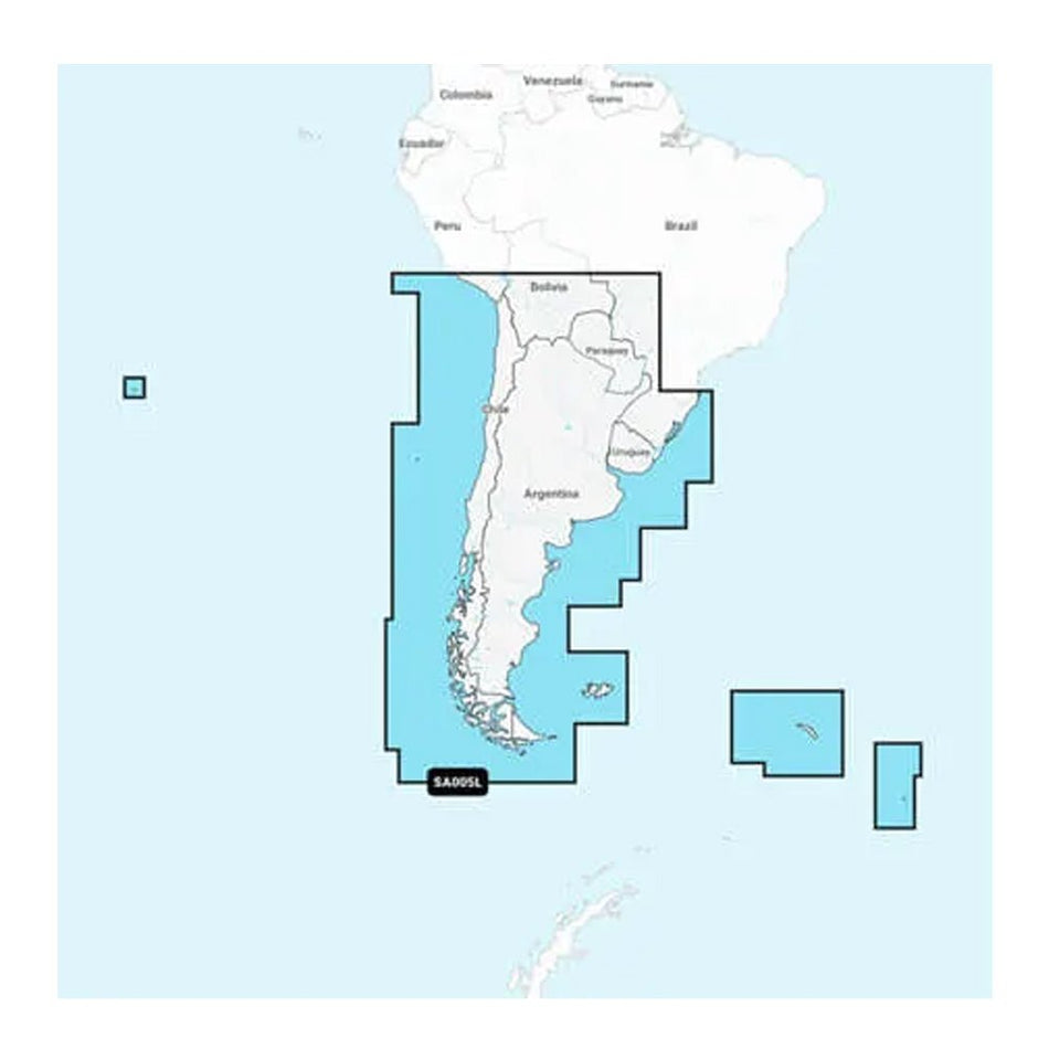 Garmin Navionics+ NSSA005L - Chile, Argentina & Easter Island - Marine Chart - Get Tight Gear