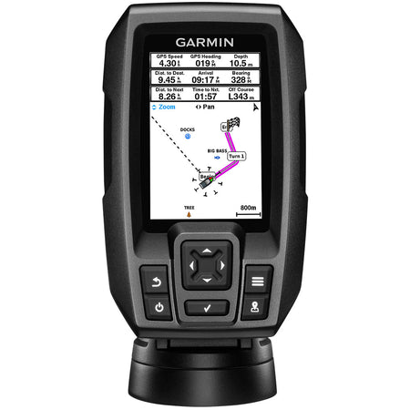 Garmin STRIKER 4 Fishfinder Worldwide Version w/77/200kHz - 4 - Pin Transducer w/Transom & Trolling Motor Mounts - Get Tight Gear