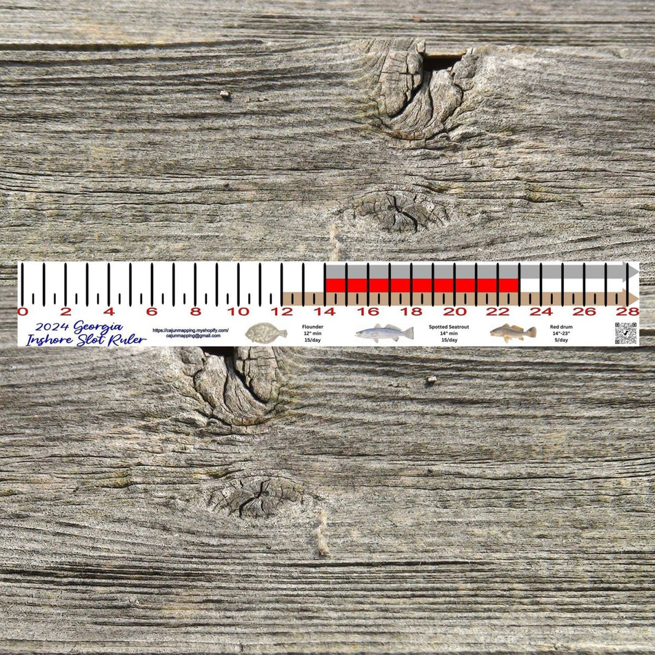 Georgia Inshore Fishing Slot Ruler Decal - Get Tight Gear