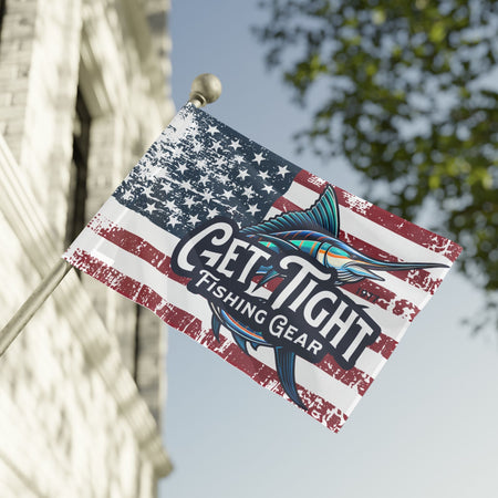 Get Tight Fishing Gear Flag - American Flag Design for Fishing Lovers - Get Tight Gear
