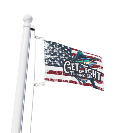 Get Tight Fishing Gear Flag - American Flag Design for Fishing Lovers - Get Tight Gear
