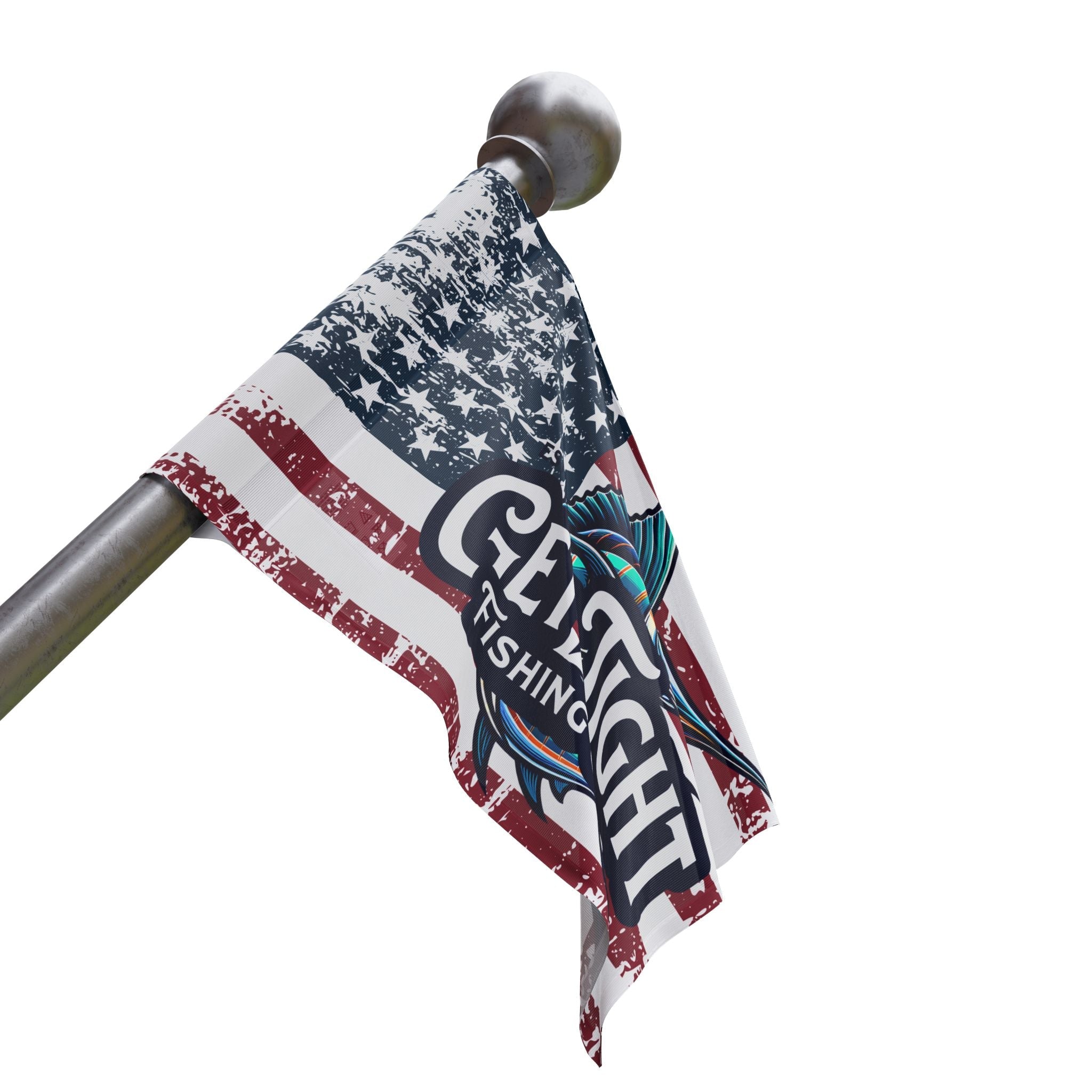 Get Tight Fishing Gear Flag - American Flag Design for Fishing Lovers - Get Tight Gear