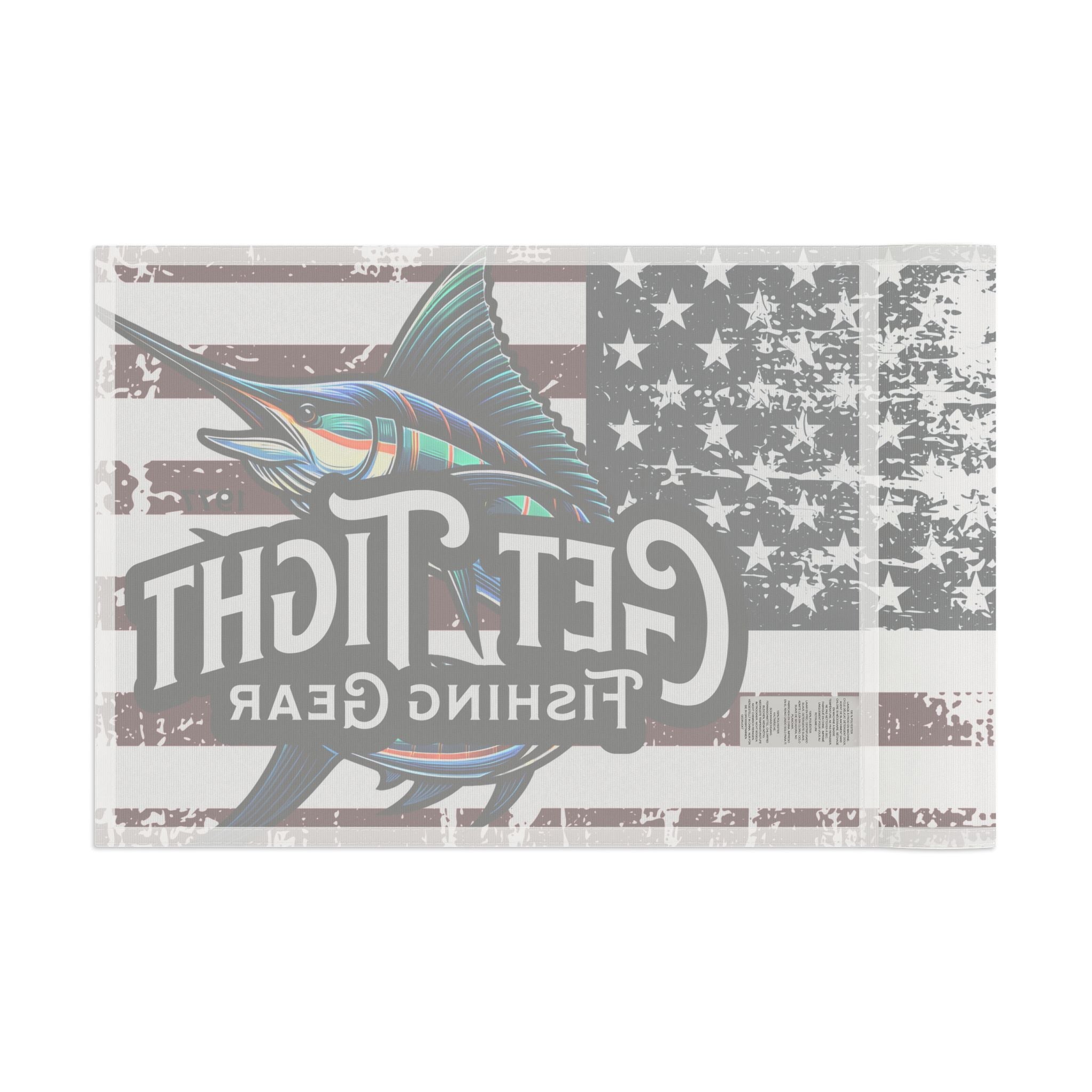 Get Tight Fishing Gear Flag - American Flag Design for Fishing Lovers - Get Tight Gear