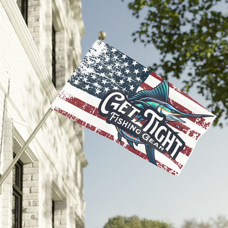 Get Tight Fishing Gear Flag - American Flag Design for Fishing Lovers - Get Tight Gear