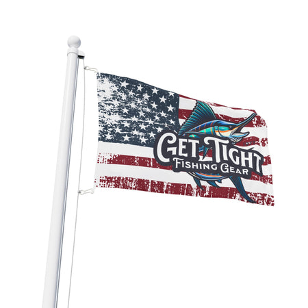 Get Tight Fishing Gear Flag - American Flag Design for Fishing Lovers - Get Tight Gear
