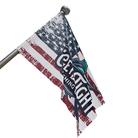 Get Tight Fishing Gear Flag - American Flag Design for Fishing Lovers - Get Tight Gear