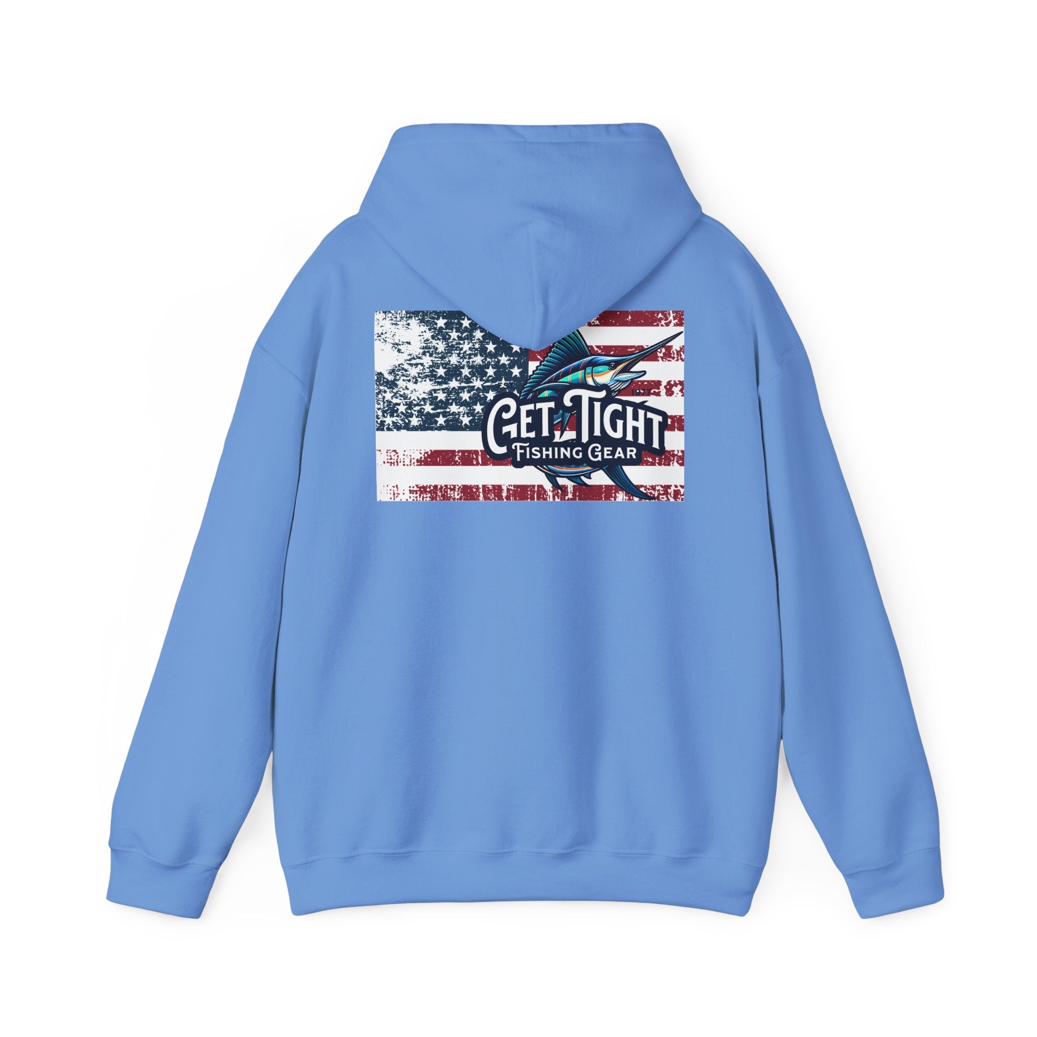 Get Tight Fishing Gear Hoodie - Unisex Heavy Blend™ Sweatshirt with American Flag Design - Get Tight Gear