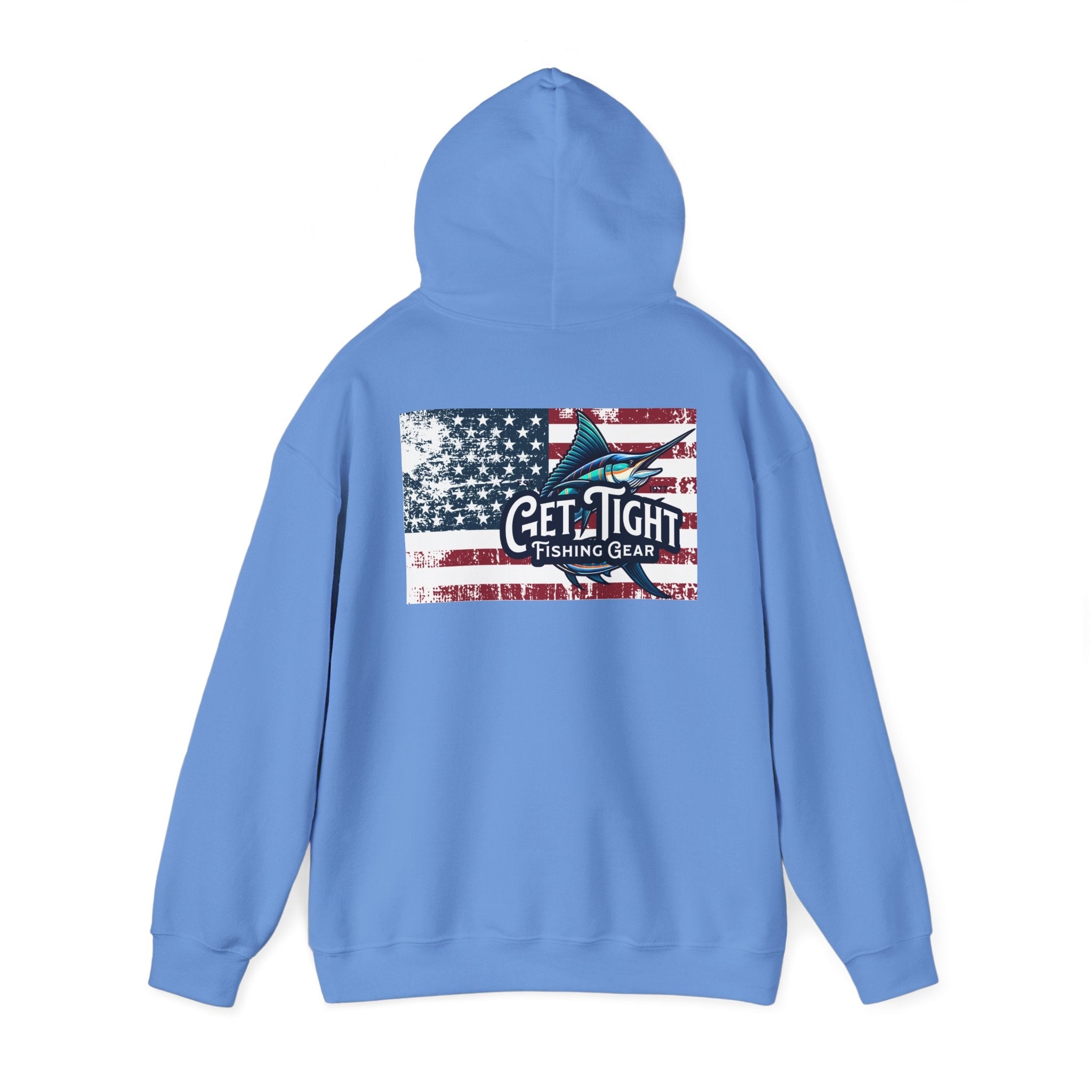 Get Tight Fishing Gear Hoodie - Unisex Heavy Blend™ Sweatshirt with American Flag Design - Get Tight Gear