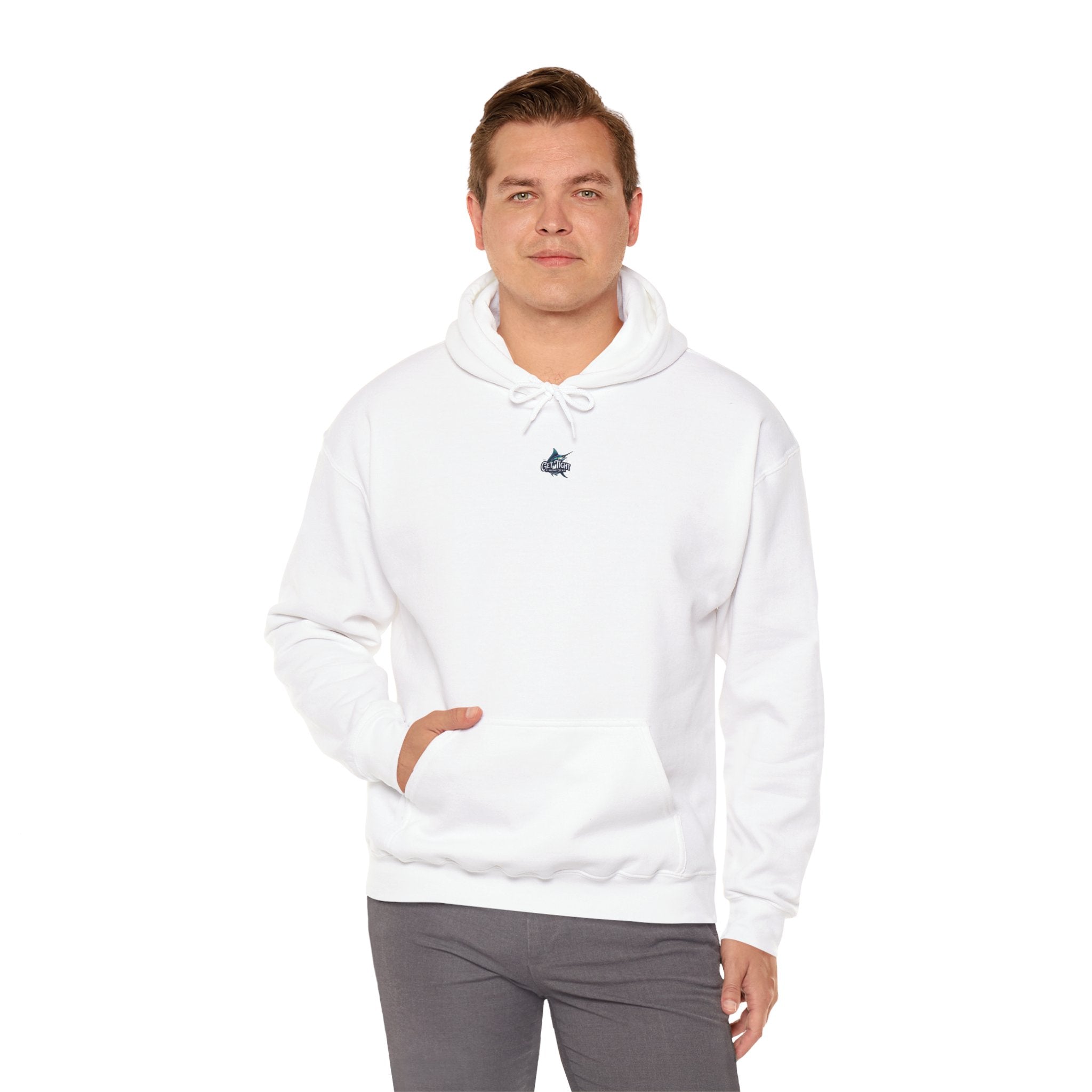 Get Tight Fishing Gear Hoodie - Unisex Heavy Blend™ Sweatshirt with American Flag Design - Get Tight Gear