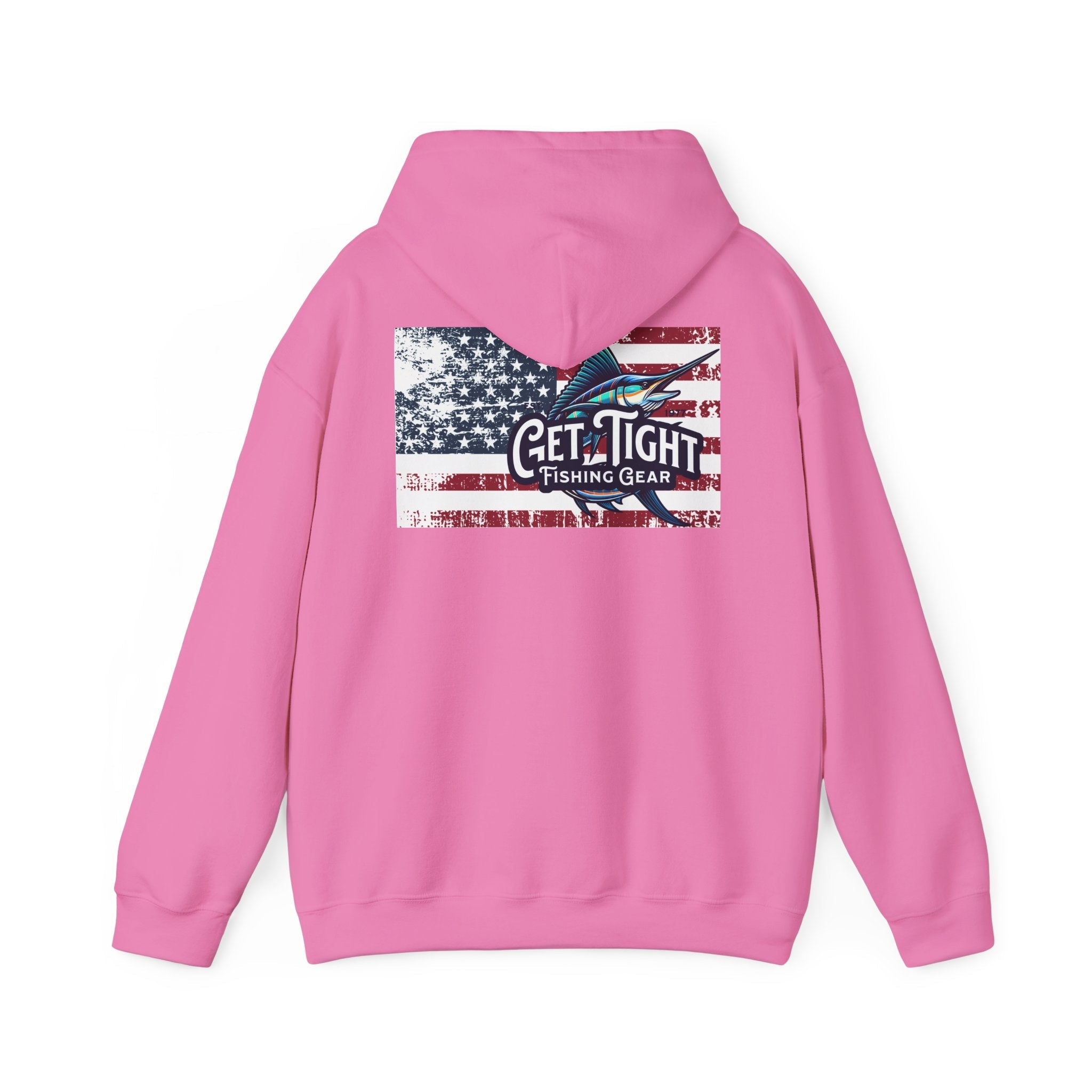 Get Tight Fishing Gear Hoodie - Unisex Heavy Blend™ Sweatshirt with American Flag Design - Get Tight Gear