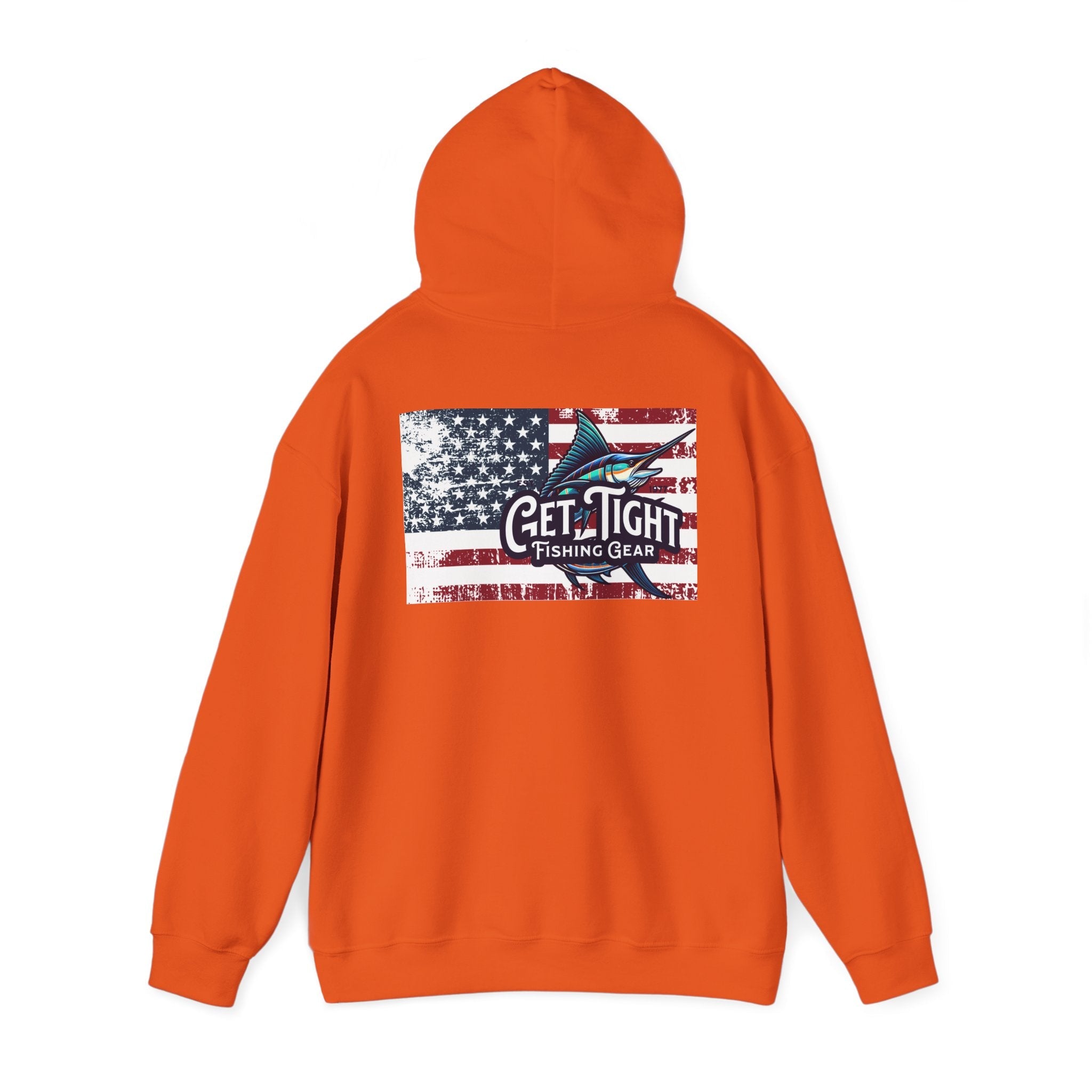Get Tight Fishing Gear Hoodie - Unisex Heavy Blend™ Sweatshirt with American Flag Design - Get Tight Gear